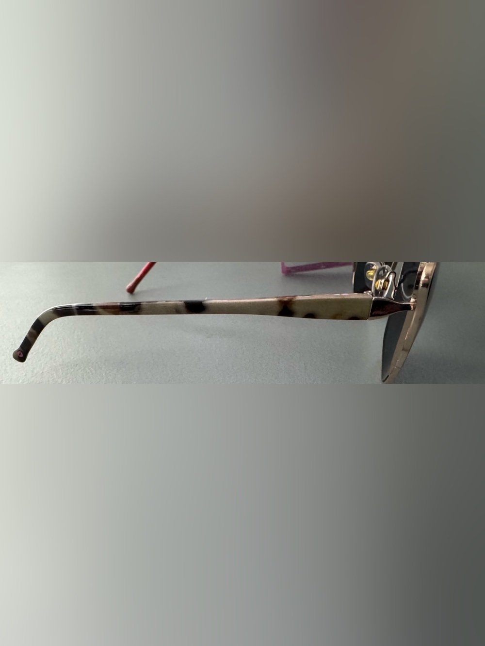 Betsey Johnson cat-eye butterfly shaped Black Lens Sunglasses with leopard print - Picture 3 of 5